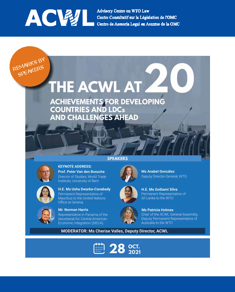 The ACWL at 20 remarks by speakers brochure cover